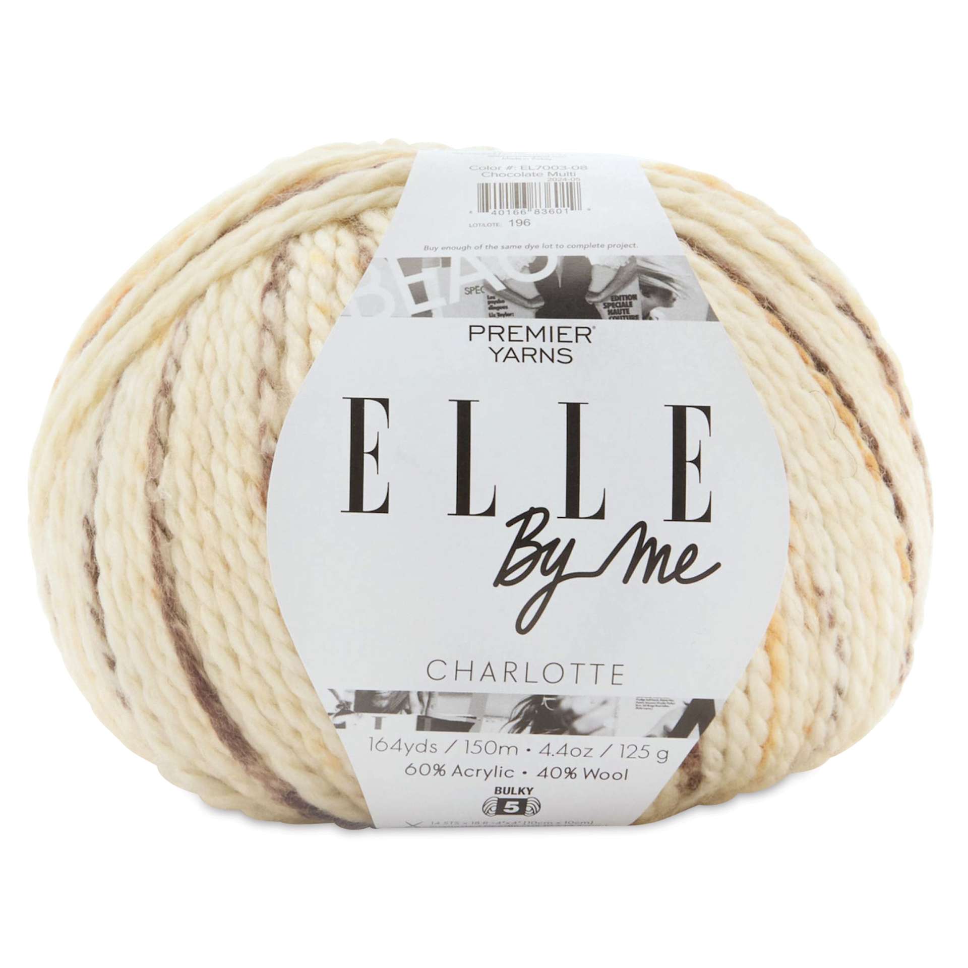 Premier Yarn Elle By Me Charlotte Multi Yarn - Chocolate, 164 yds