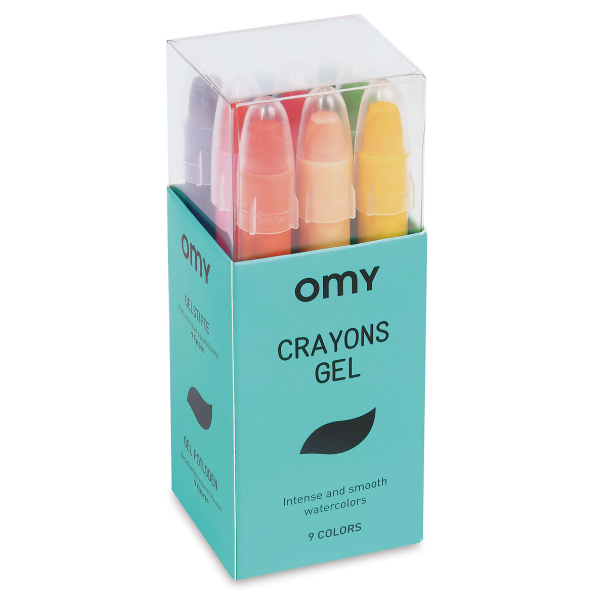 Omy Gel Crayon Set, in packaging
