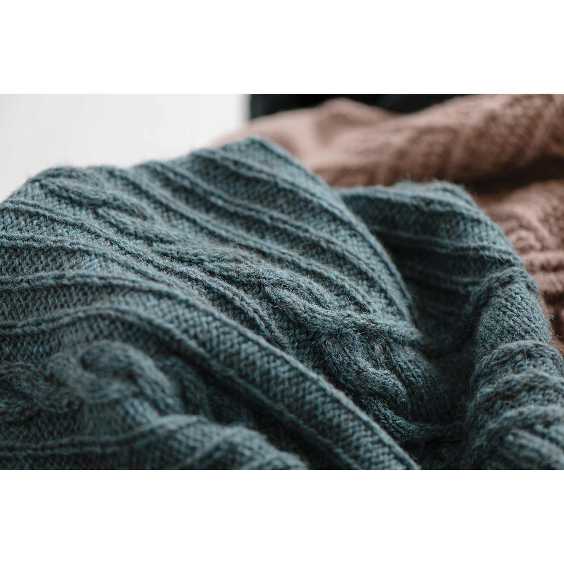 Quince & Co Owl Yarn - Lagoon, sweater close-up