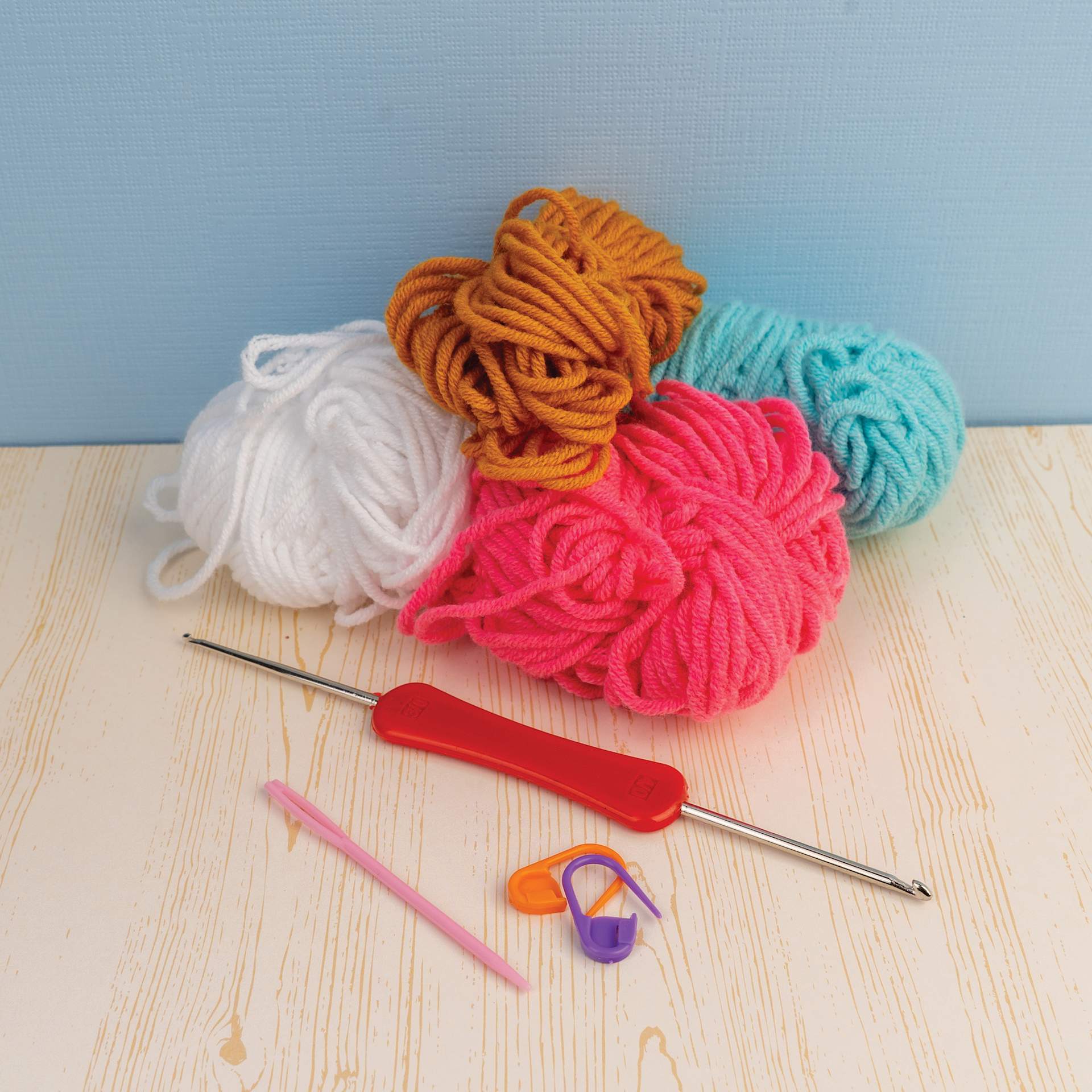 John Bead Flower Coasters Crochet Kit contents