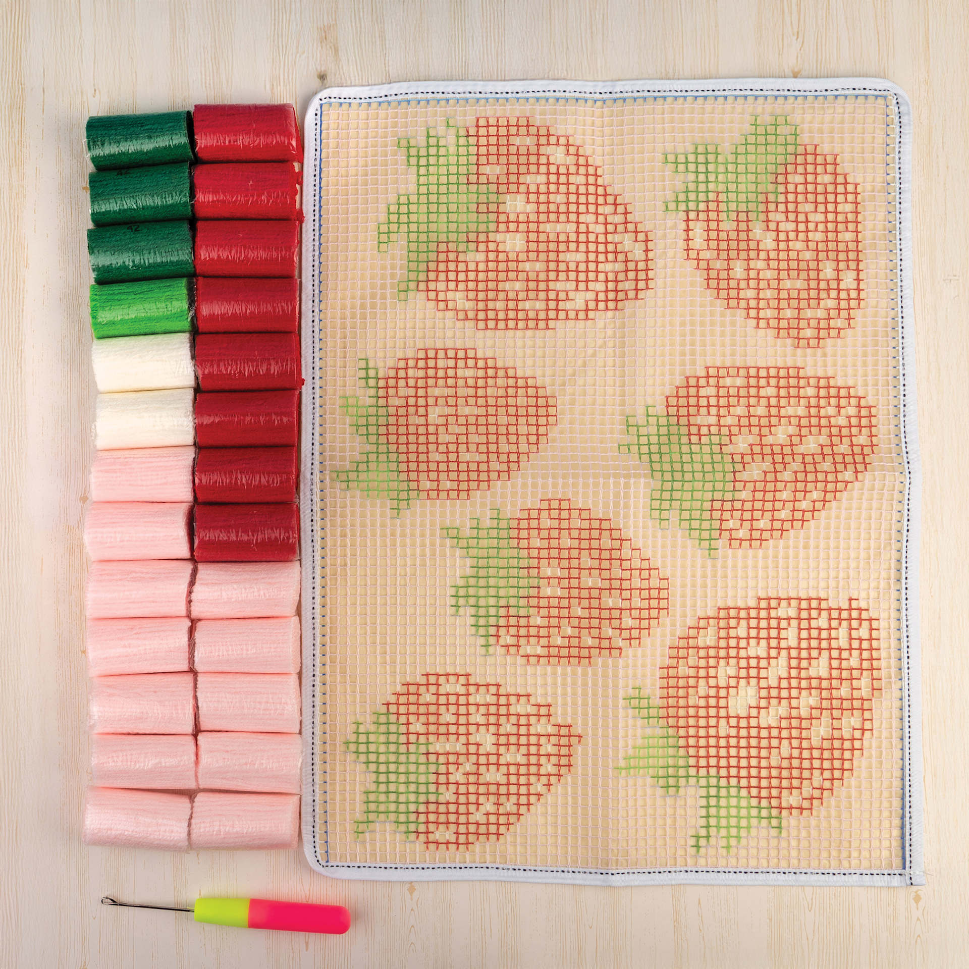 John Bead Latch Hook Kits - Strawberry contents