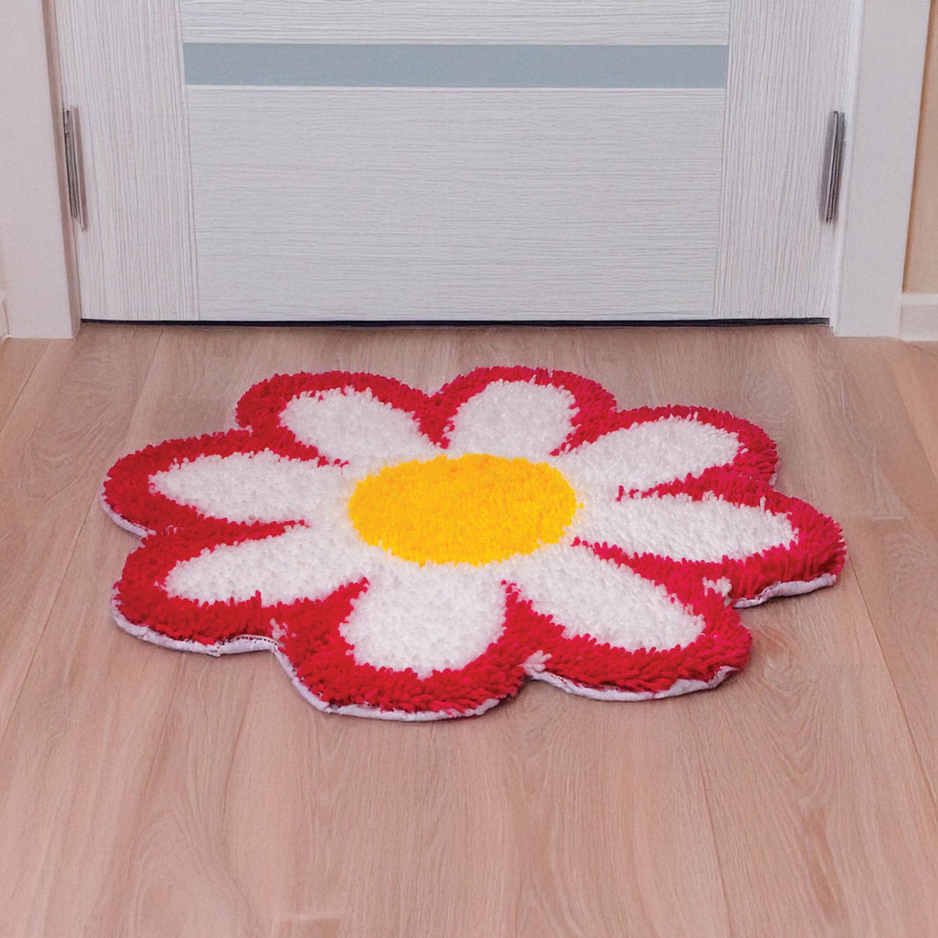 John Bead Latch Hook Kits - Daisy completed daisy rug