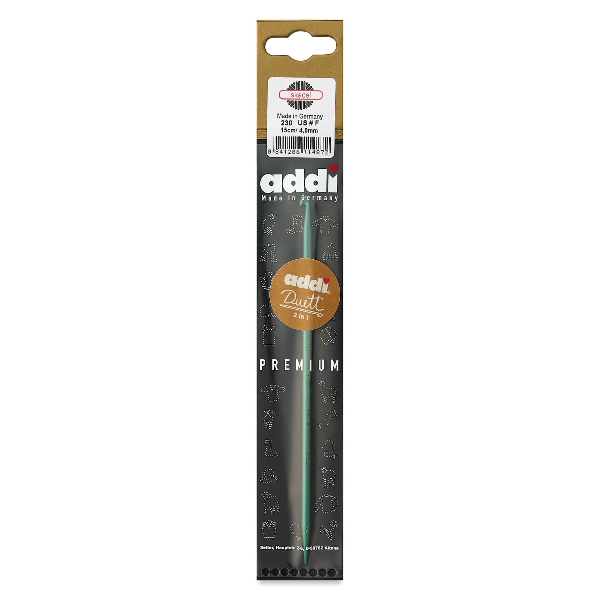 Skacel by Addi Duett Skacel Crochet Hook and Knitting Needle - 4mm, 06/US packaging
