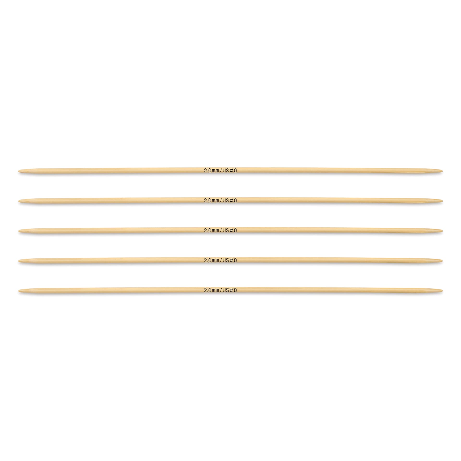 Skacel by Addi Bamboo Double Pointed Knitting Needles - Pkg of 5, US 0, 6"