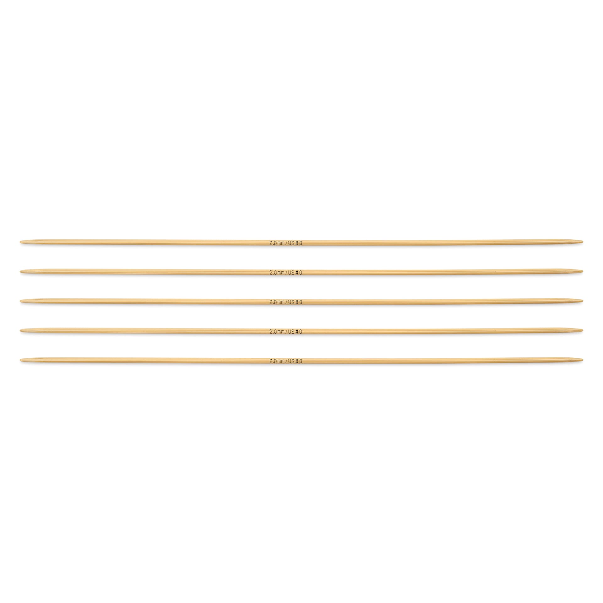 Skacel by Addi Bamboo Double Pointed Knitting Needles - Pkg of 5, US 0, 8"
