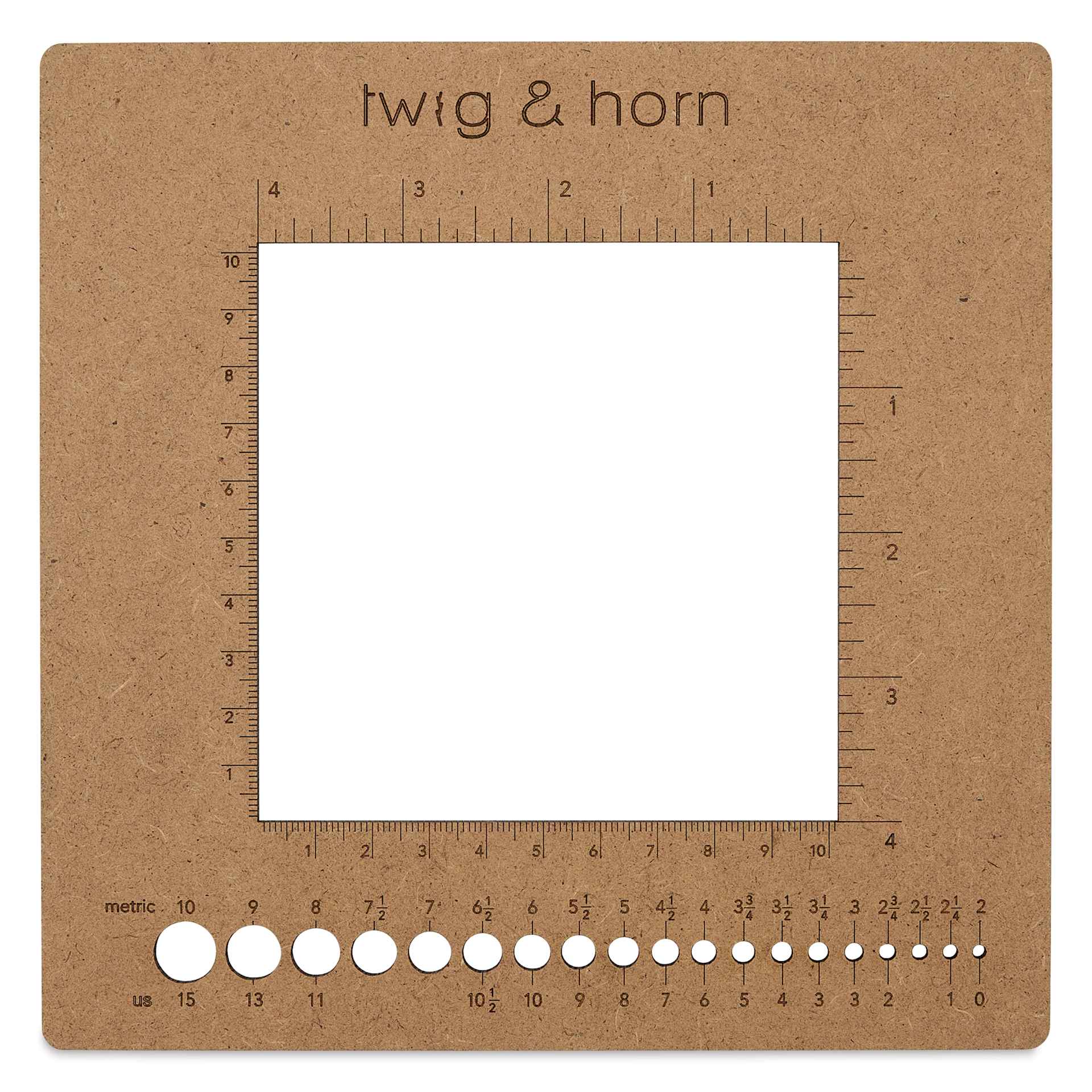 Twig & Horn Square Gauge Knitting Ruler