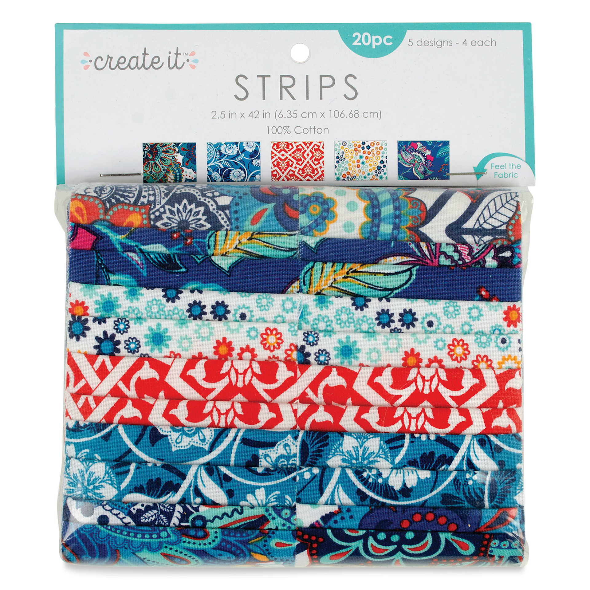 Create It Fabric Strips - Pkg of 20, Moroccan Designs, 2.5" x 42" front of packaging