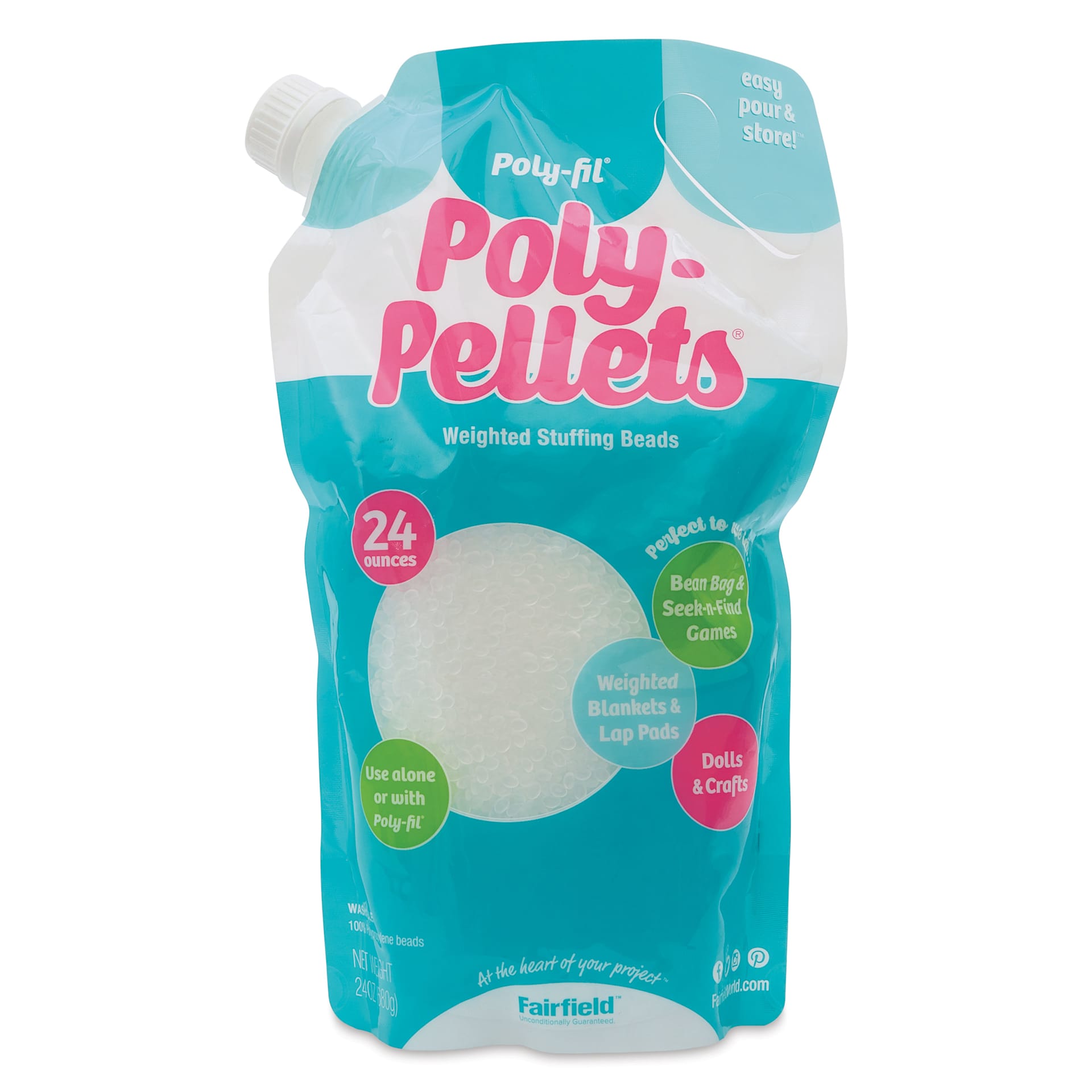 Poly-Fil Poly Pellets Weighted Stuffing Beads - 24 oz Bag