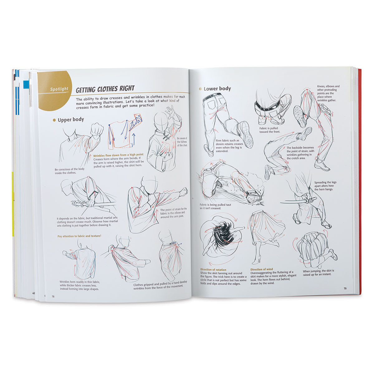 The Complete Guide to Drawing Action Manga - Spread on drawing clothes correctly
