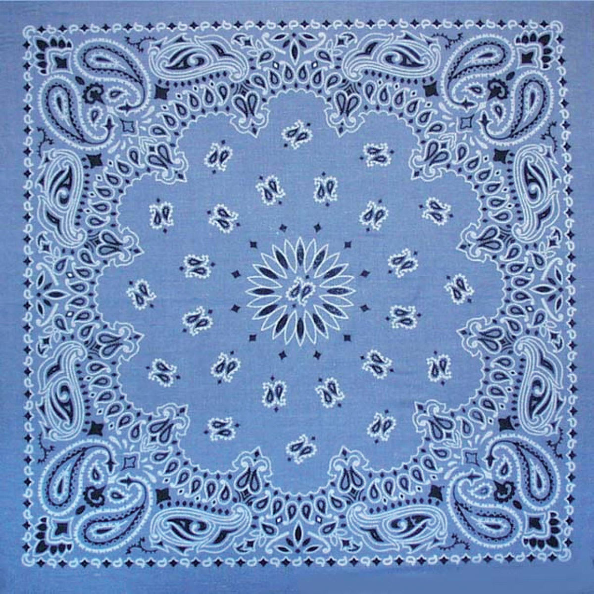 Hav-A-Hank Paisley Bandana - Chambray, 22" W x 22" L