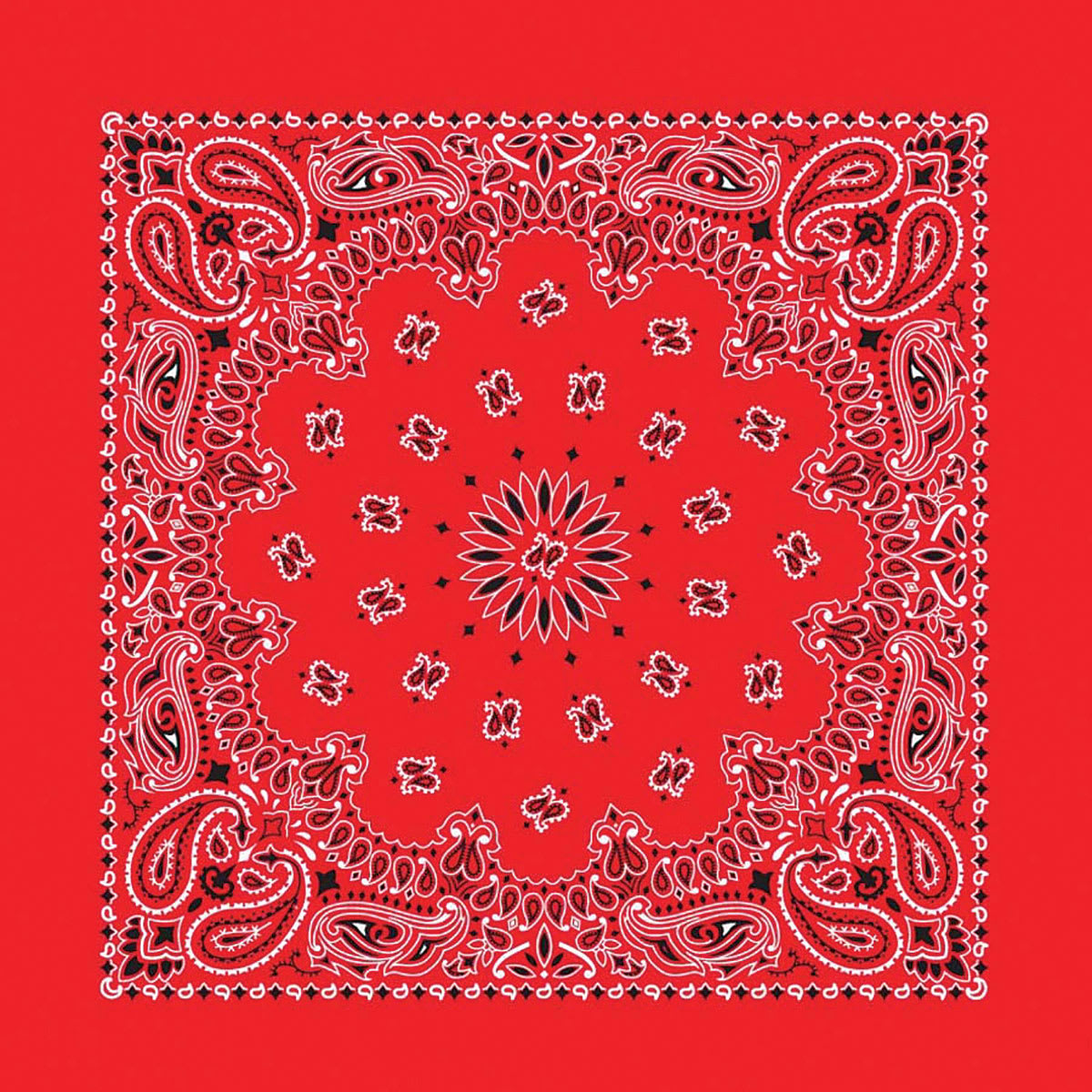 Hav-A-Hank Paisley Bandana - Red, 22" W x 22" L