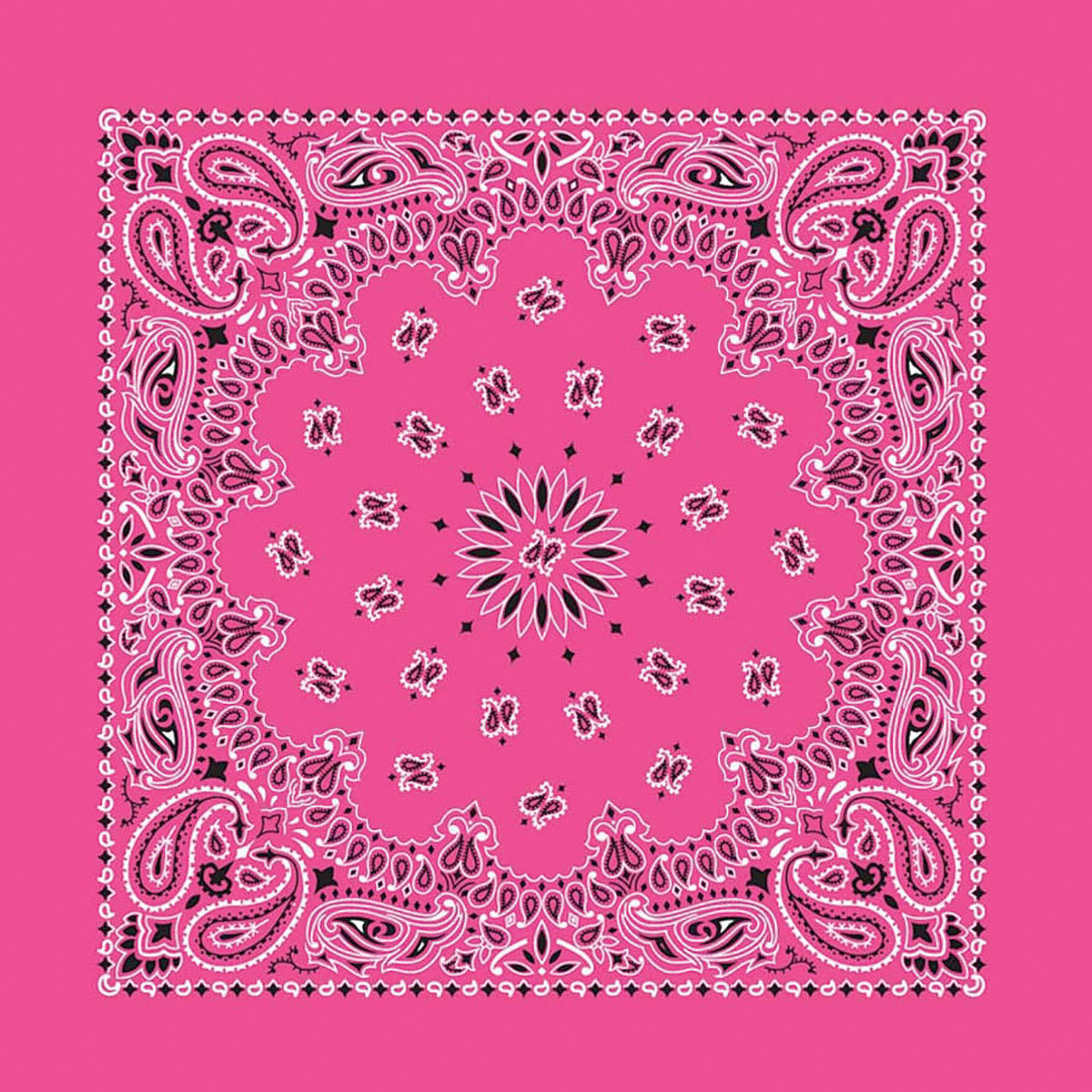 Hav-A-Hank Paisley Bandana - Hot Pink, 22" W x 22" L