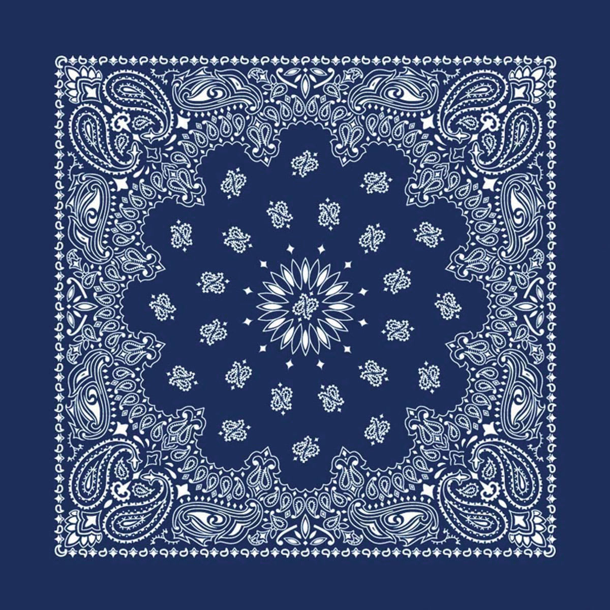 Hav-A-Hank Paisley Bandana - Navy Blue, 22" W x 22" L