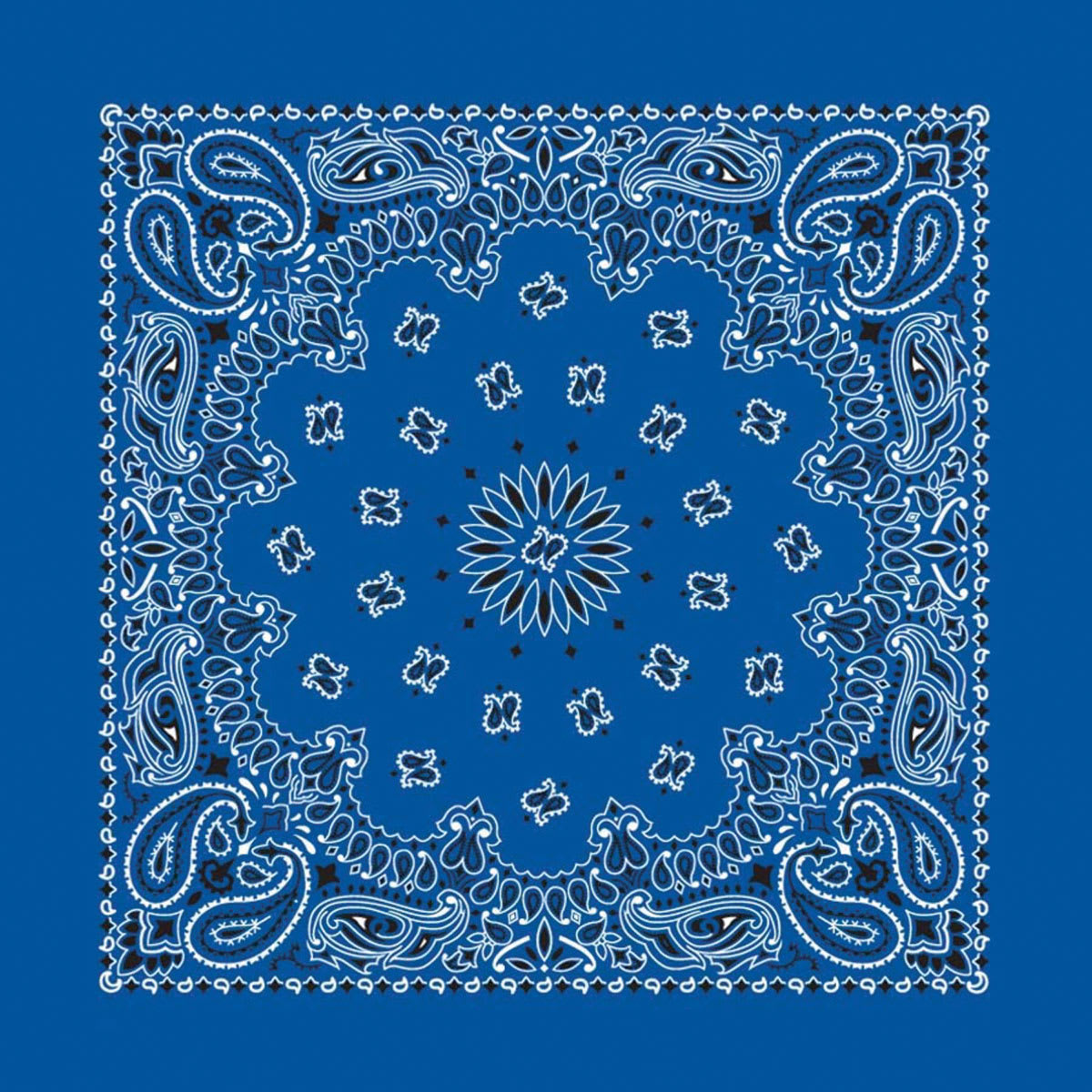 Hav-A-Hank Paisley Bandana - Royal Blue, 22" W x 22" L