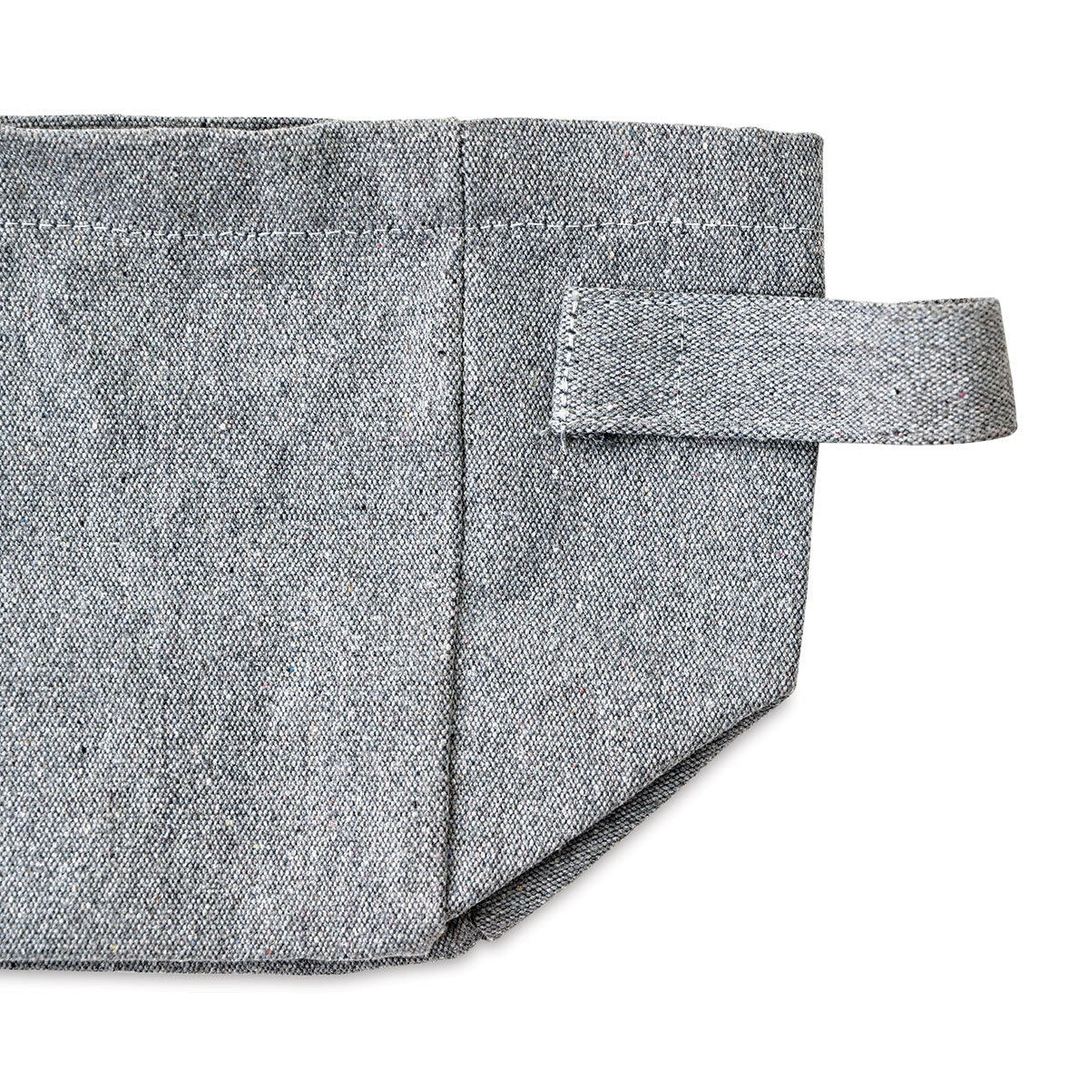 Harvest Import Recycled Canvas Storage Basket - Gray, 7"H x 7"W x 5"D (Close-up handle)