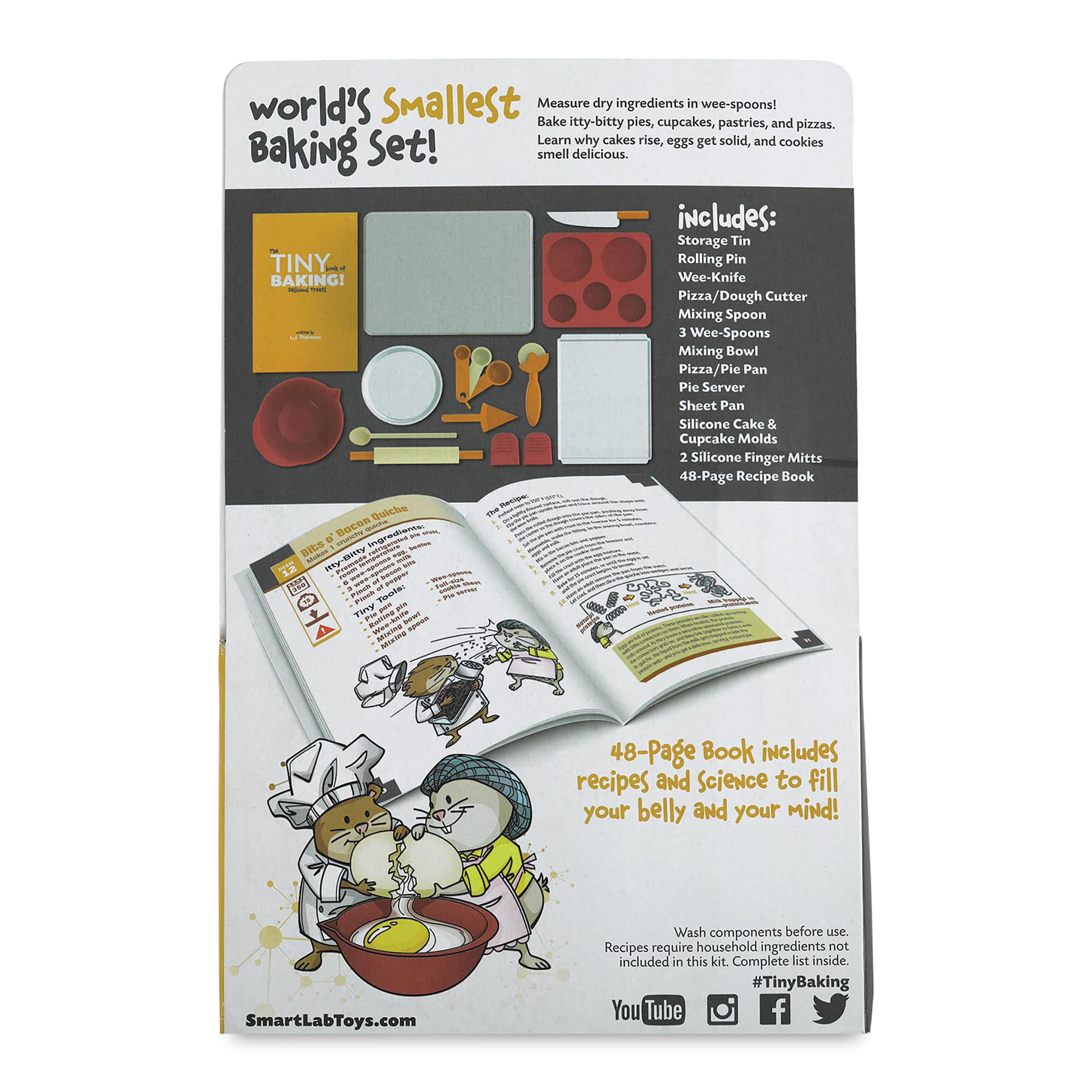 SmartLab Tiny Baking Kit (Back of packaging)
