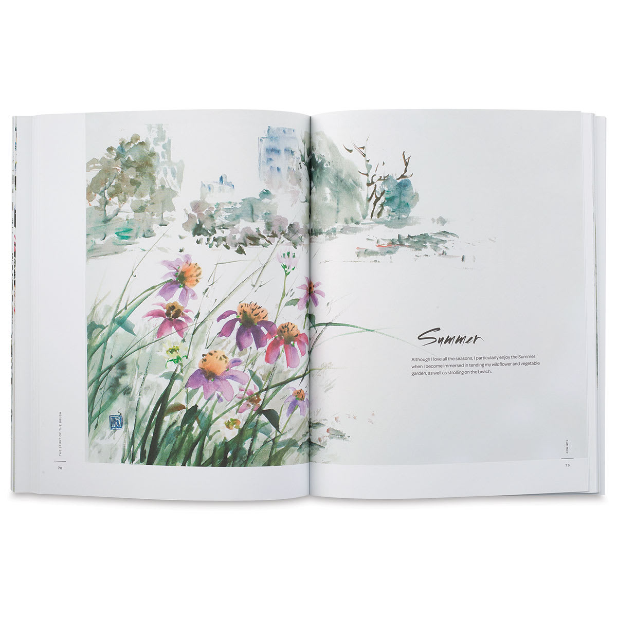 The Spirit of the Brush - Spread showing scenes of Summer
