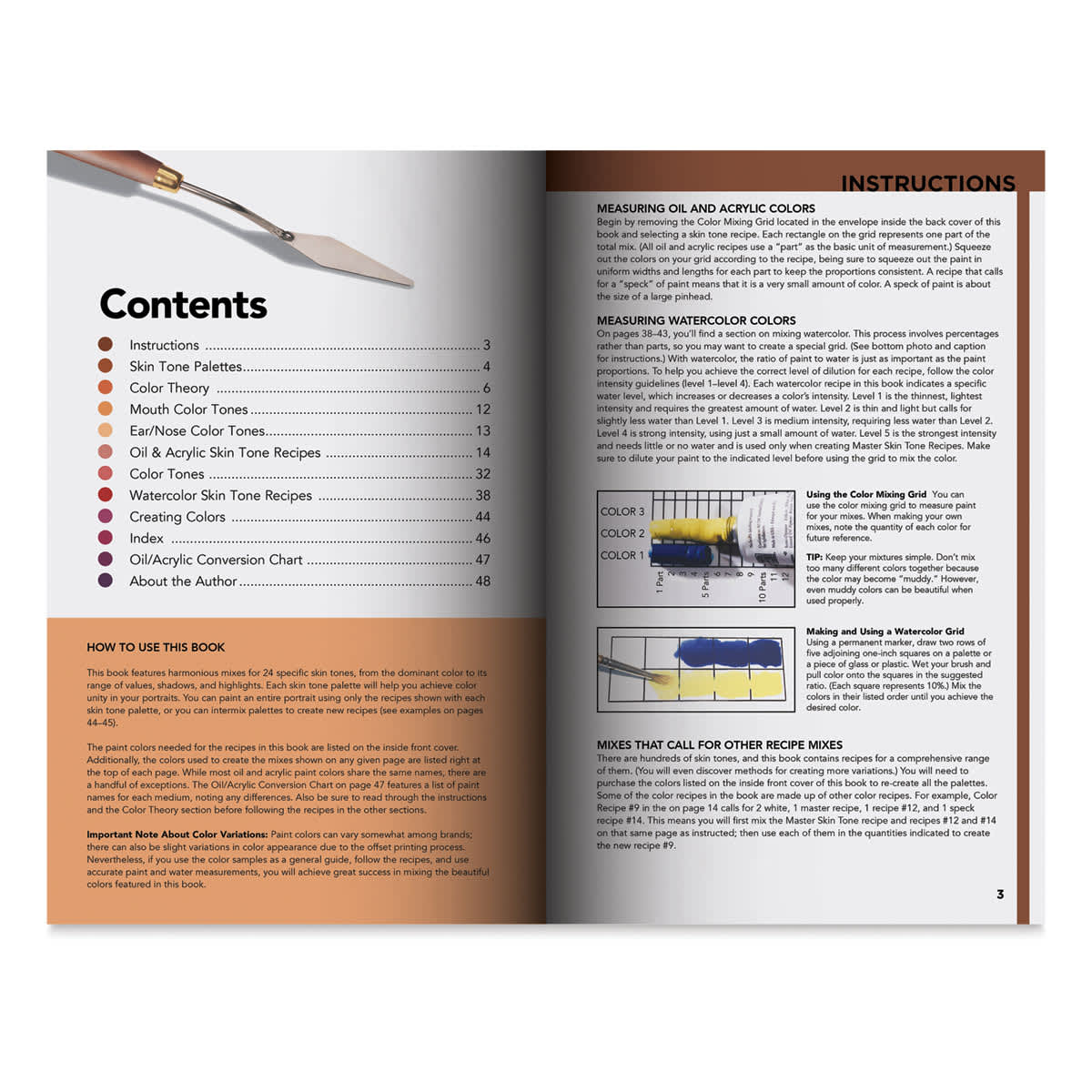 Color Mixing Recipes for Portraits (Contents page)