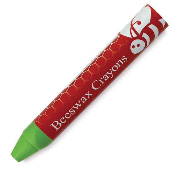 Faber-Castell Jumbo Beeswax Crayon - Single green crayon shown at angle
