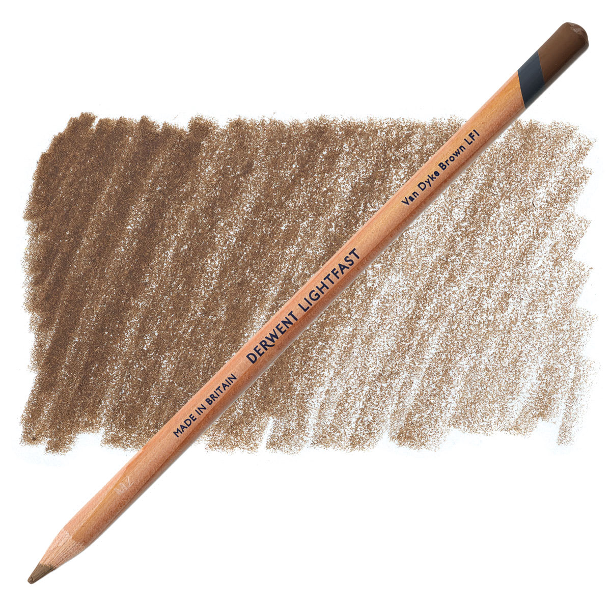 Derwent Lightfast Colored Pencil - Van Dyke Brown pencil and swatch