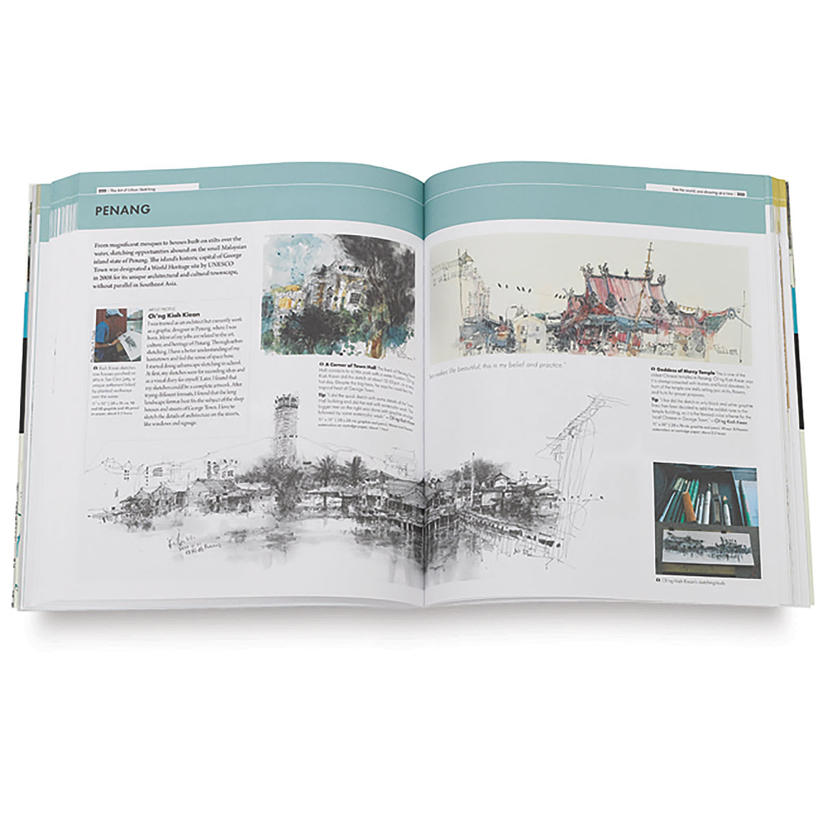 The Art of Urban Sketching (Paperback) - two page spread, Penang