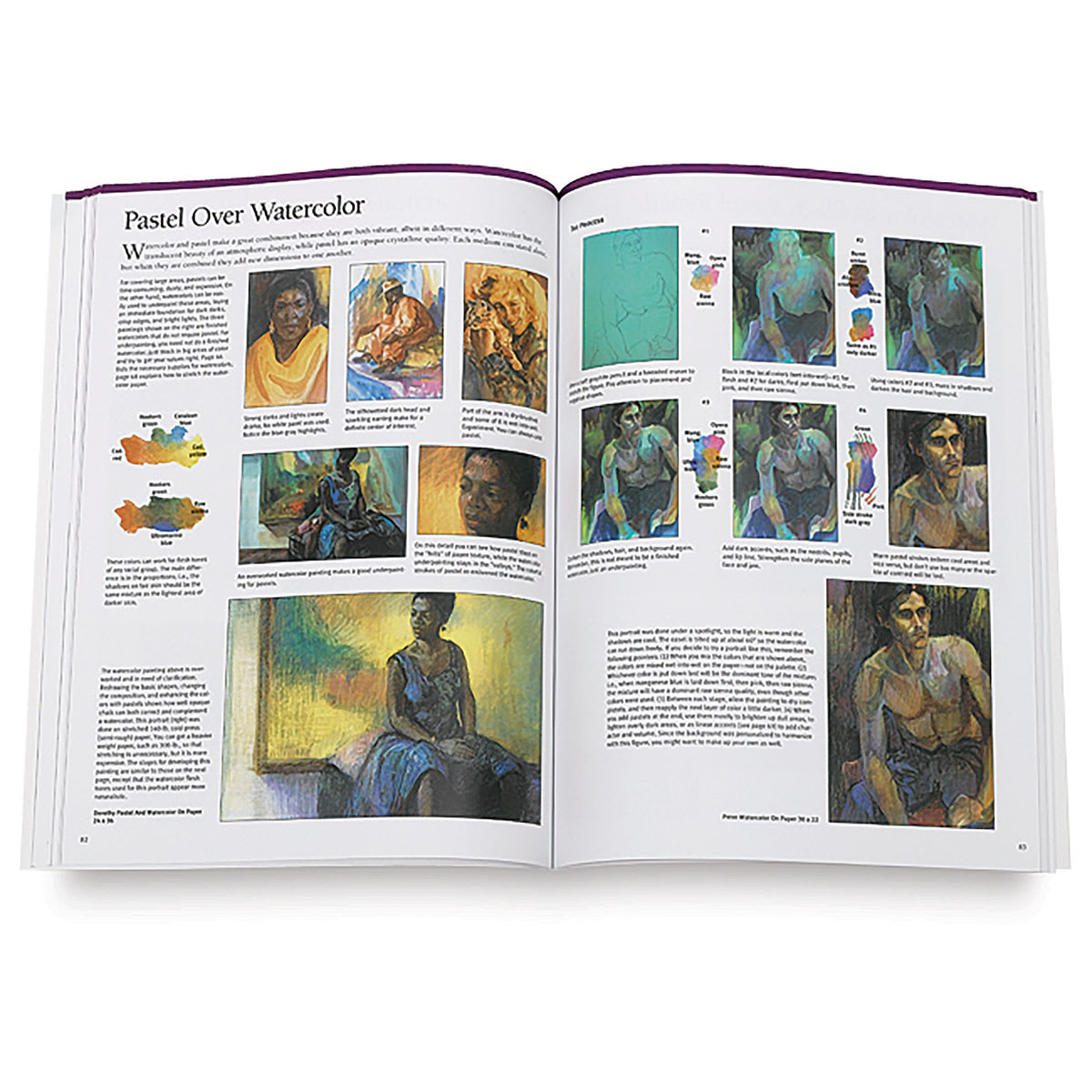The Art of Drawing & Painting Portraits - Pastel over Watercolor spread

