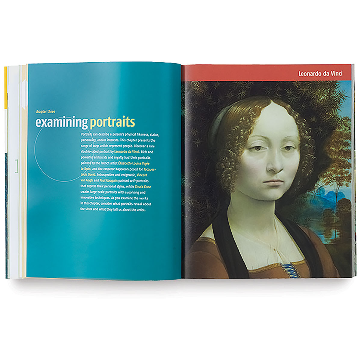 An Eye for Art - Spread about examining portraits
