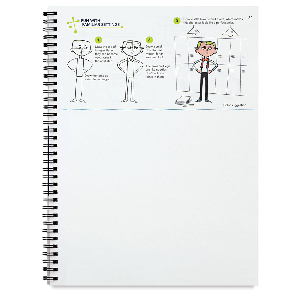 Learning Book Series - Cartoons, instructions and blank page