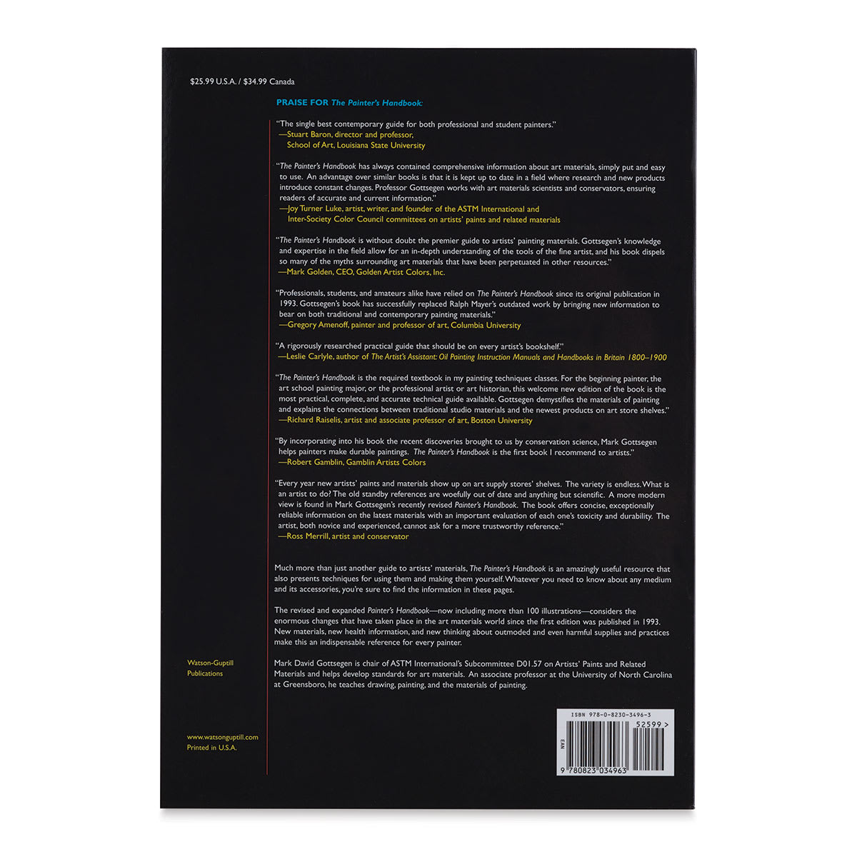 The Painter's Handbook, Back Cover