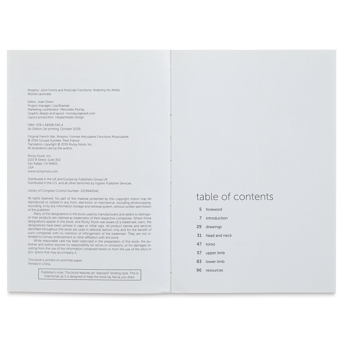 Anatomy for Artists Joint Forms and Muscular Functions - Table of Contents
