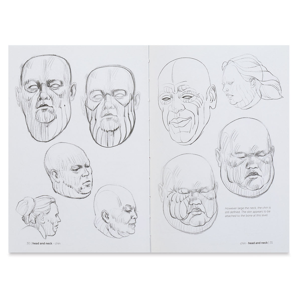 Anatomy for Artists Fat and Skin Folds - Sketches of various faces and heads
