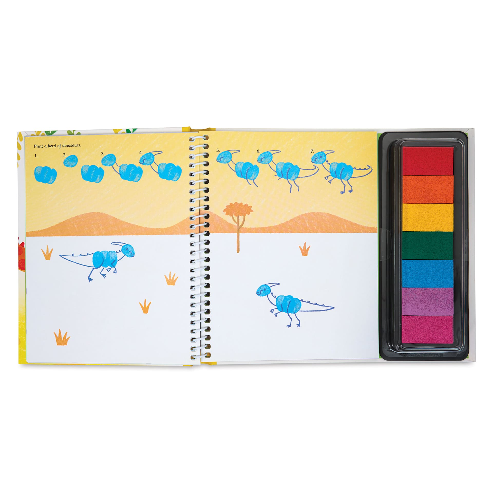 Usborne Fingerprint Activity Book - Dinosaurs, Parasaurolophus