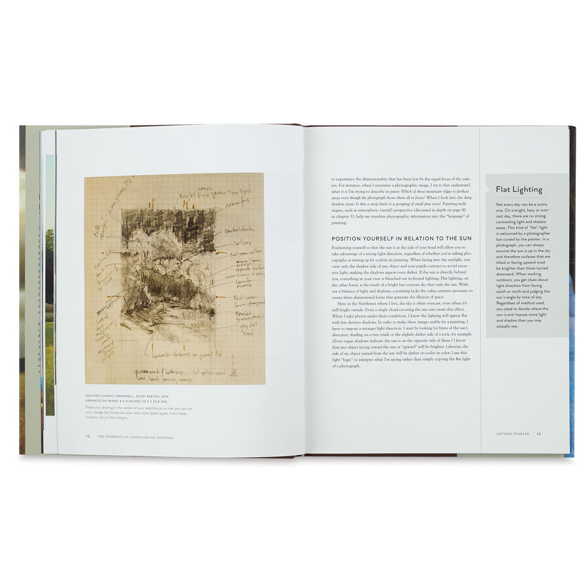 The Elements of Landscape Oil Painting - Inside spread from chapter on Getting Started
