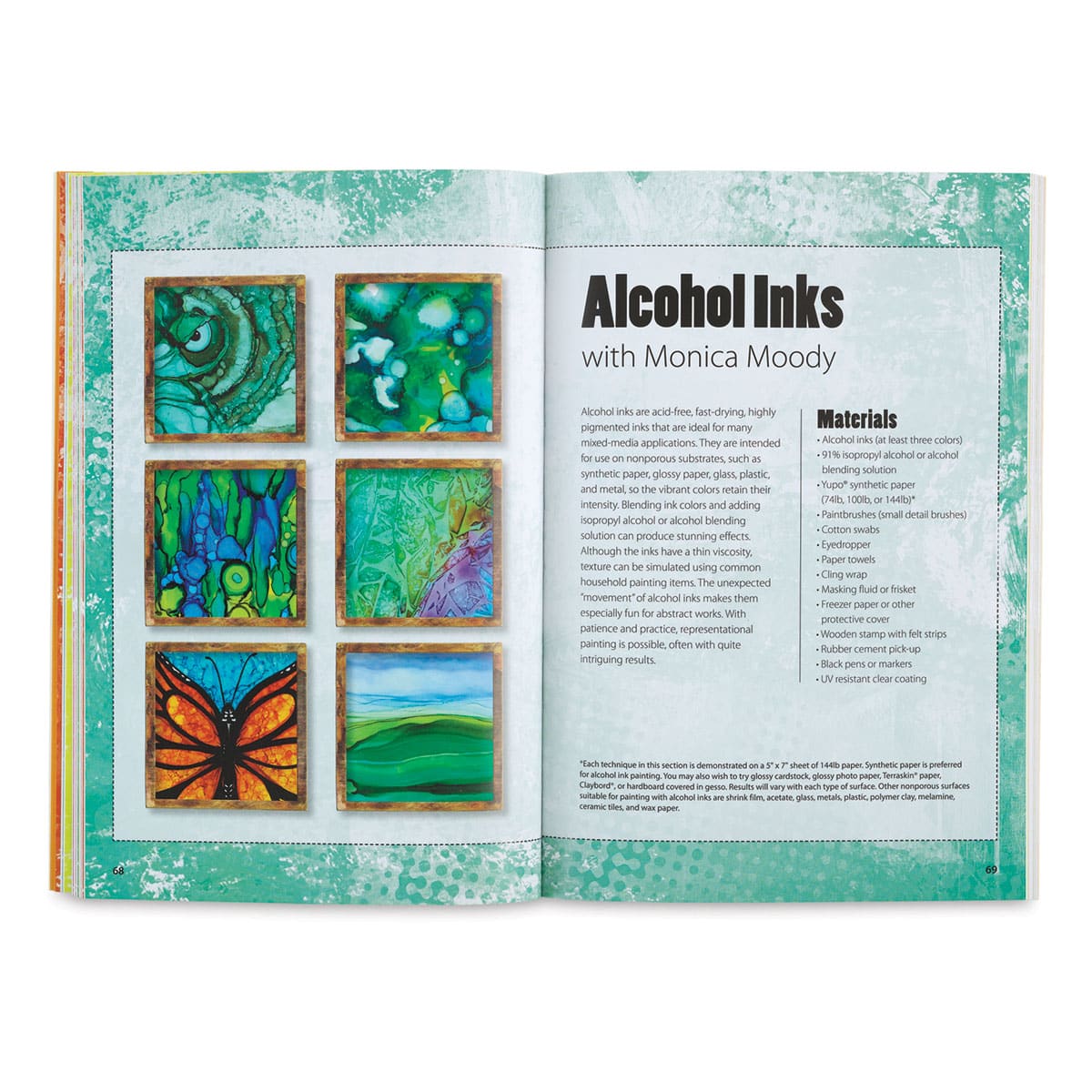 101 More Mixed Media Techniques - Inside spread on Alcohol Inks
