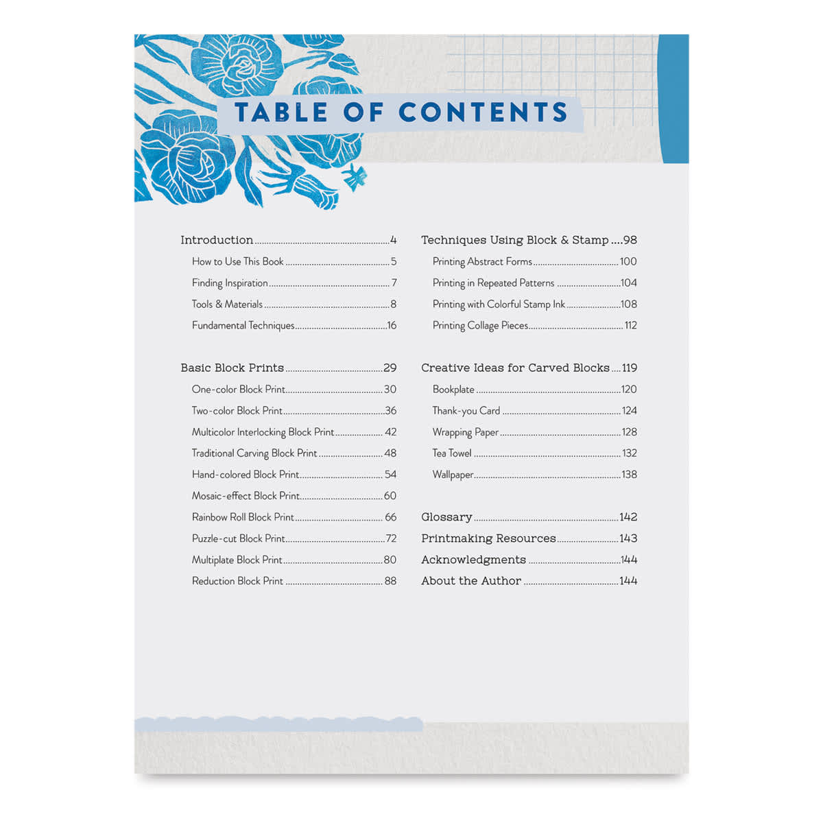 Block Print for Beginners (Table of Contents)