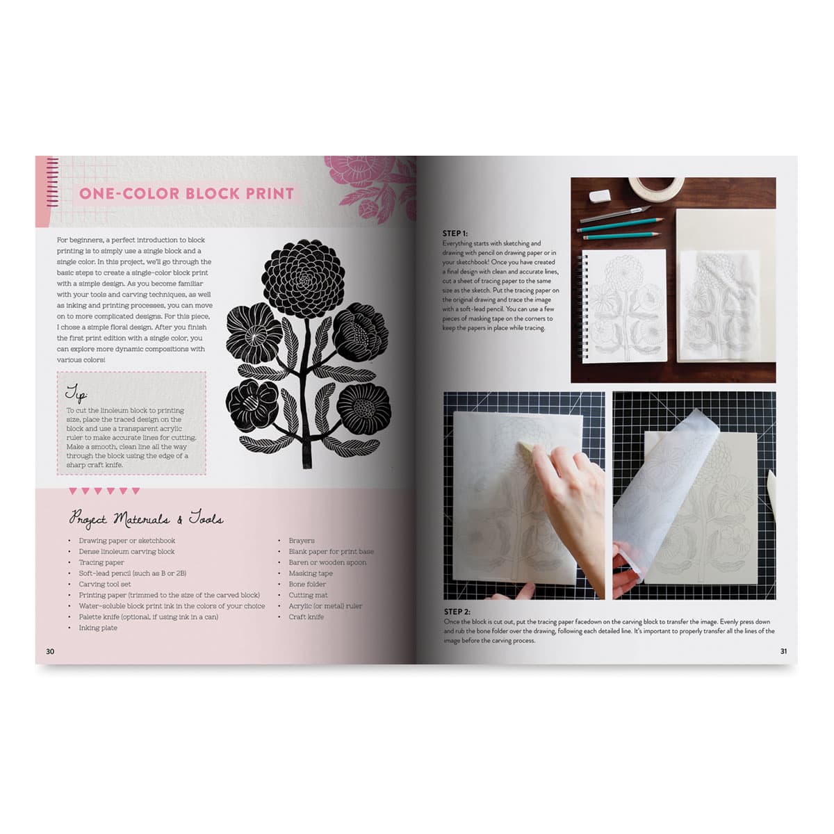 Block Print for Beginners (One Color Block Print page)