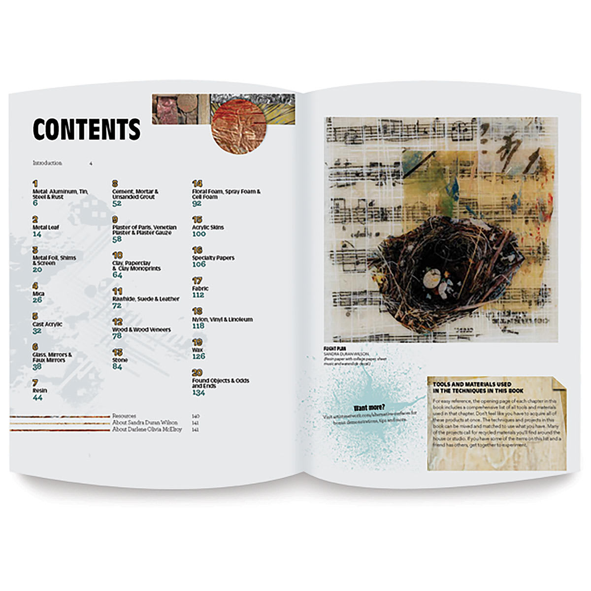 Alternative Art Surfaces - Spread showing Table of Contents
