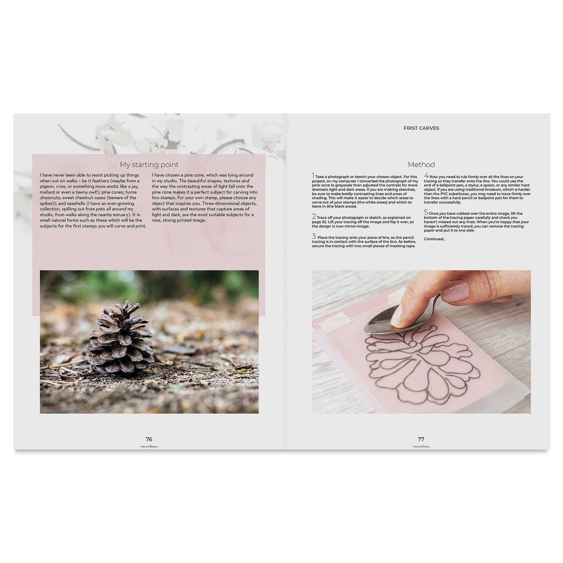 Nature Imprinted: A Complete Guide to Lino Printing, First Carves Methods