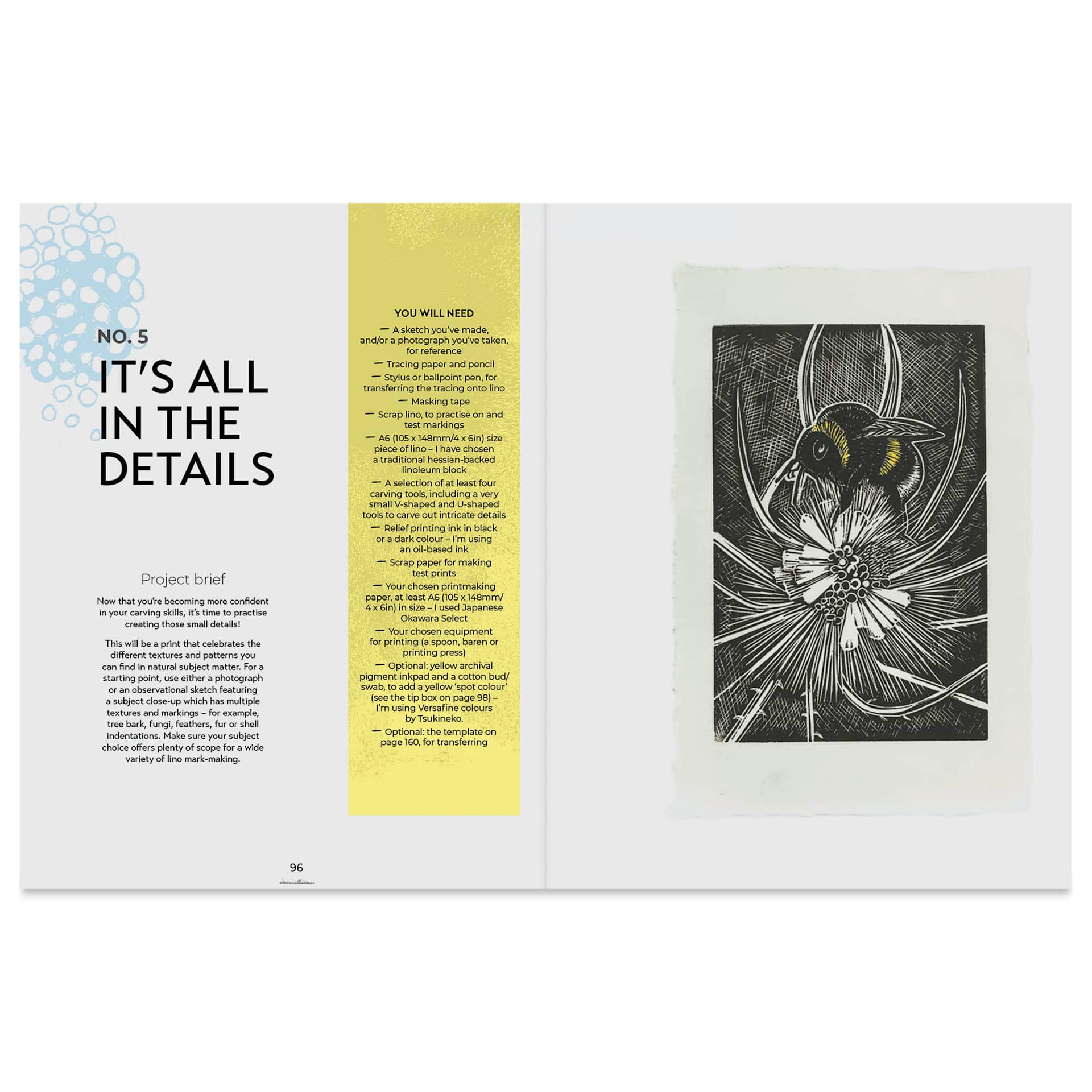 Nature Imprinted: A Complete Guide to Lino Printing, Detailing
