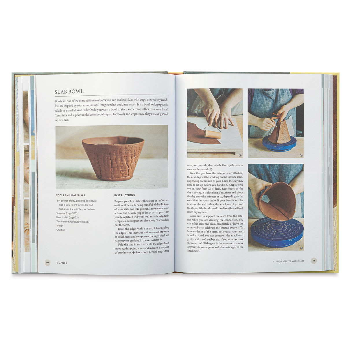 Mastering Hand Building - Spread on making Slab Bowls
