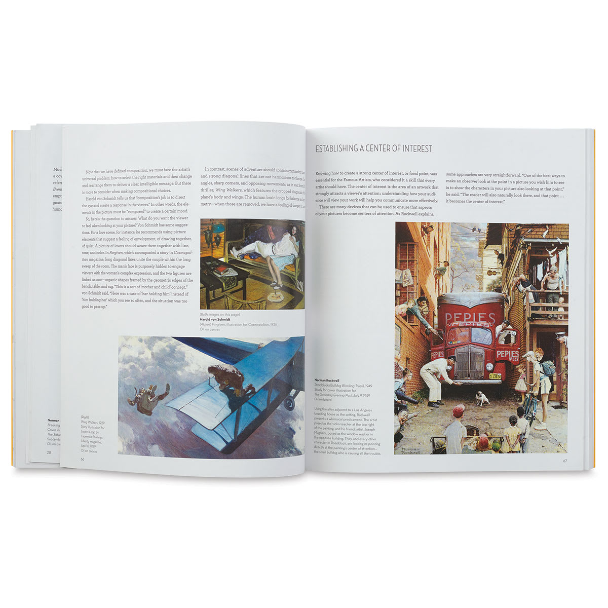 Drawing Lessons from the Famous Artists School - Spread on Establishing a point of interest
