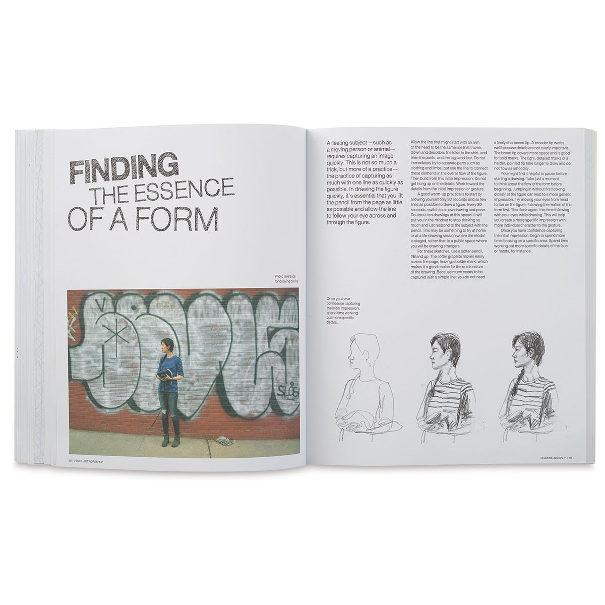 Pencil Art Workshop - Spread starting Chapter in the Drawing Quickly section