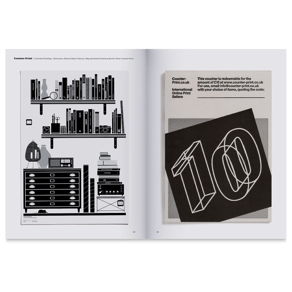 Palette Mini Series: Black & White Book - inside pages showing black and white illustrations