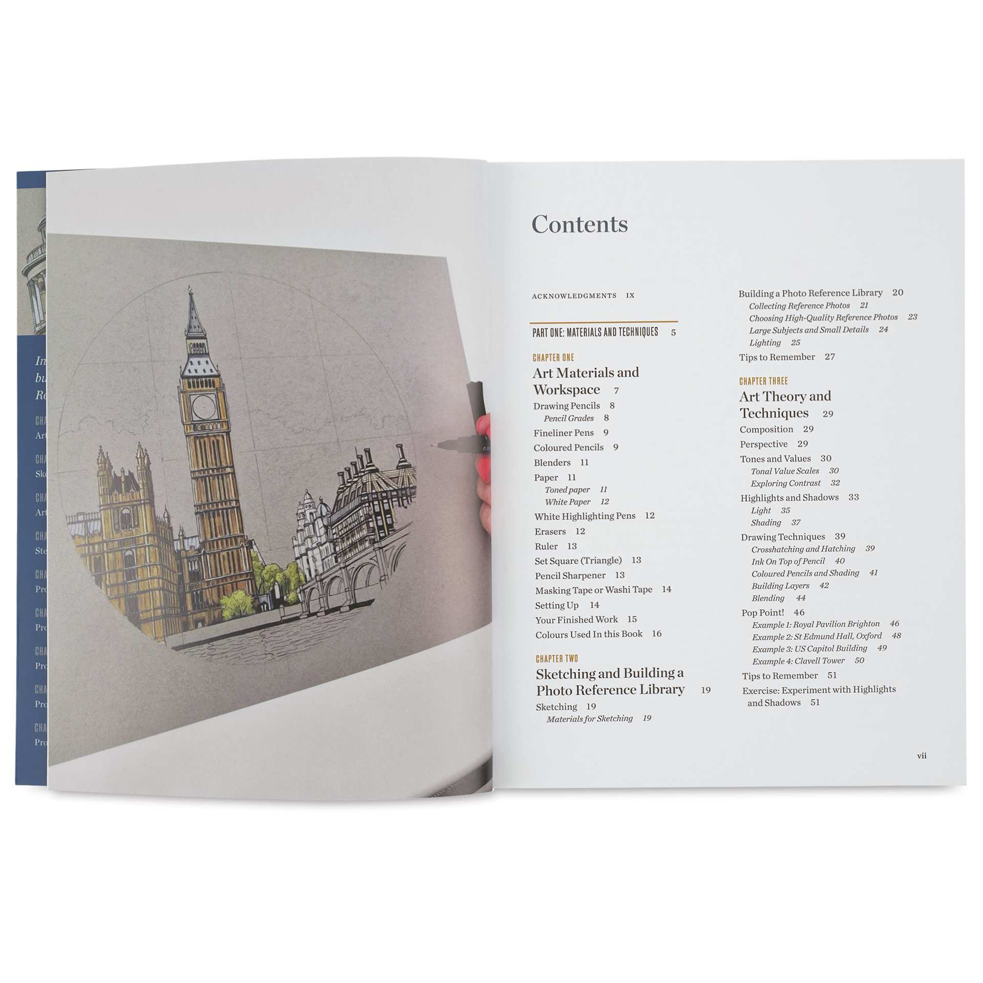Drawing and Illustrating Architecture, table of contents