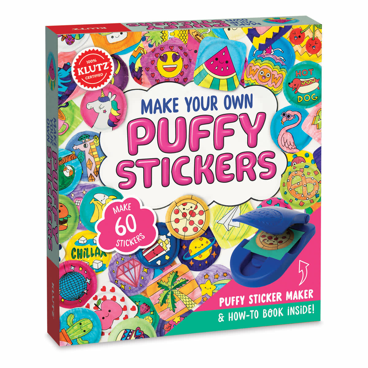 Klutz Make Your Own Puffy Stickers - Slightly angled view of front of package

