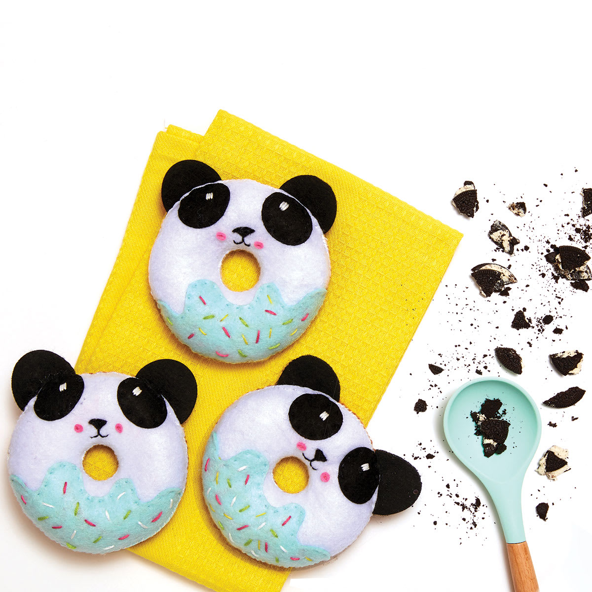 Sew Your Own Donut Animals - 3 Plush Panda Donuts