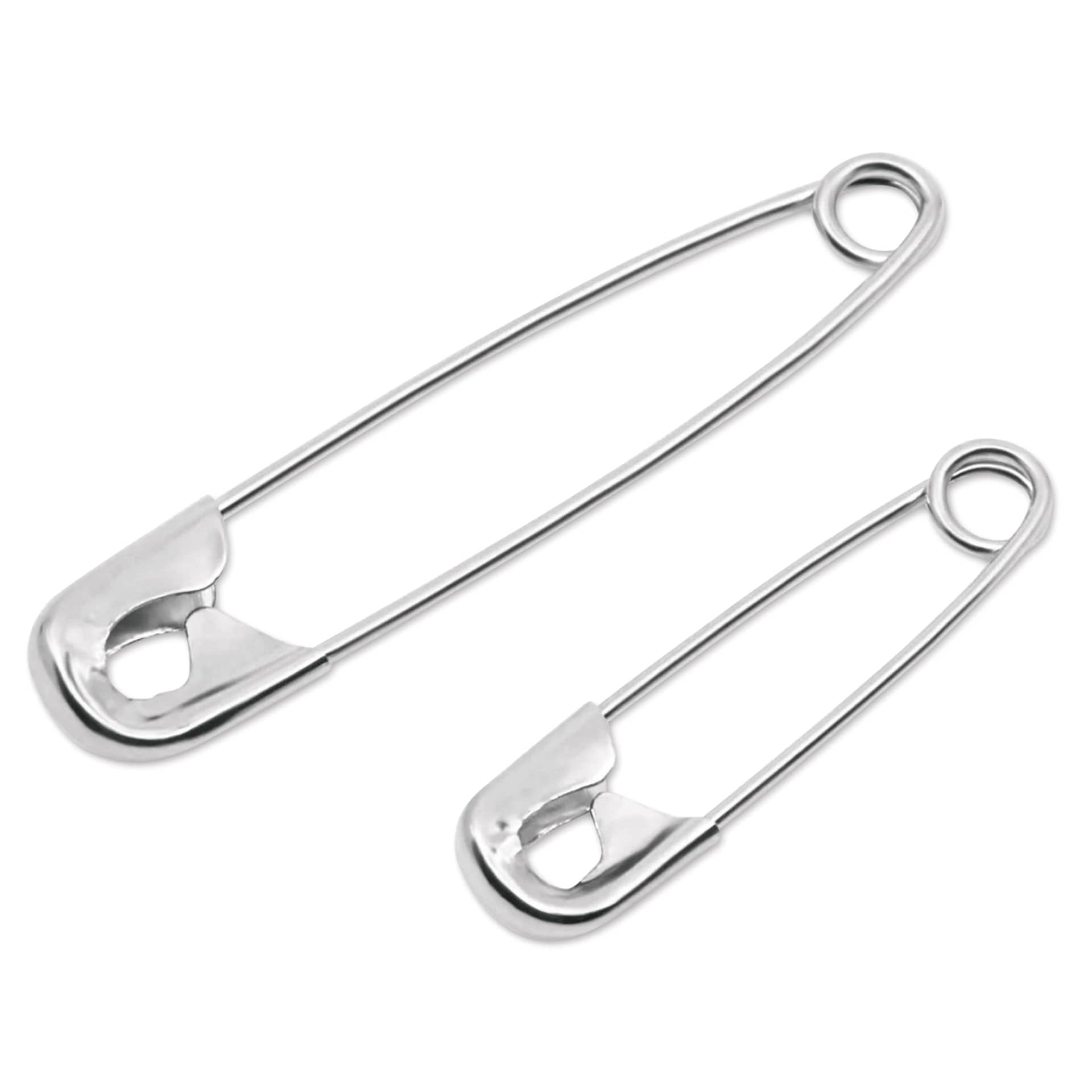 Dritz Safety Pins, two pins of different sizes laid out