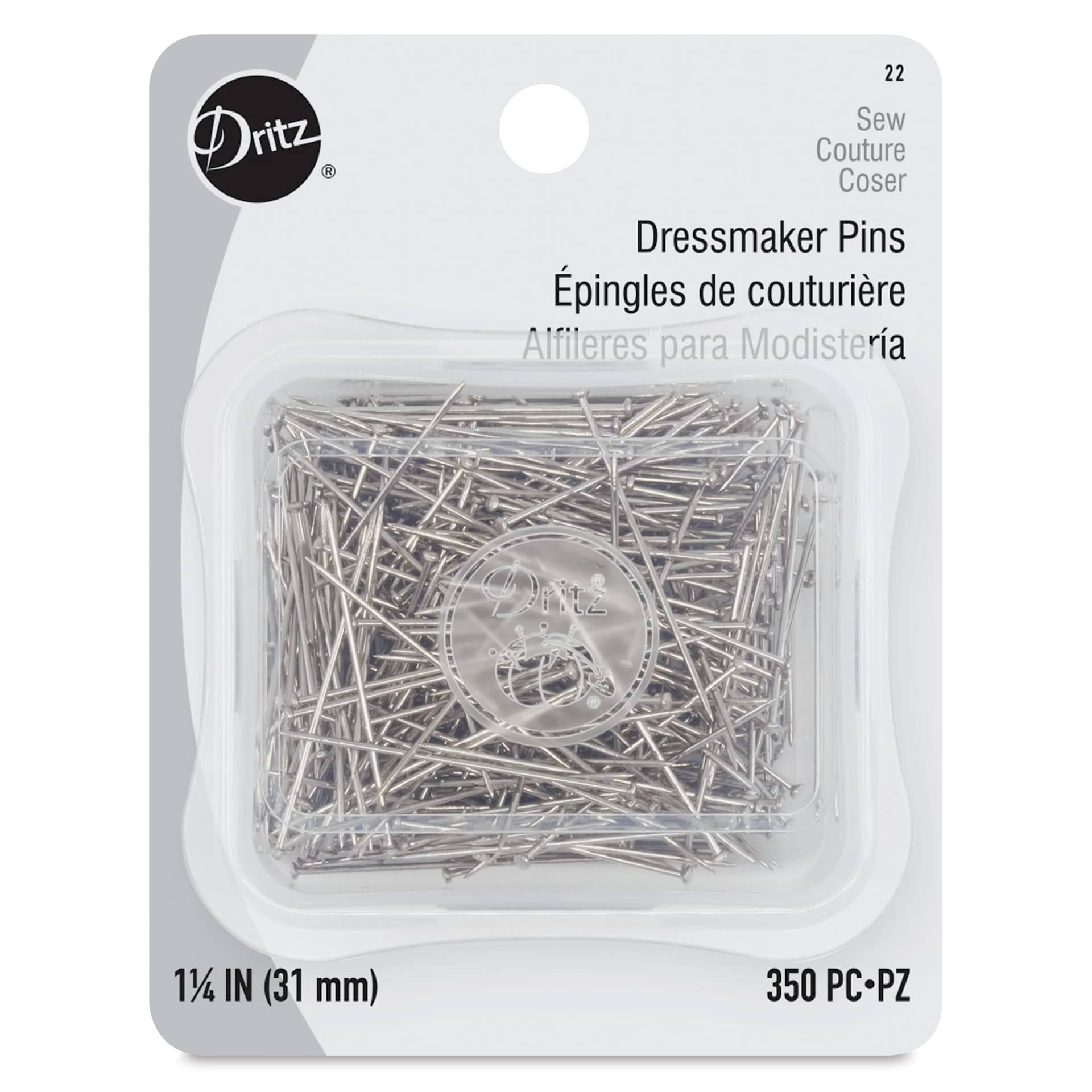 Dritz Dressmaker Pins - 1-1/4", Pkg of 200 front of packaging