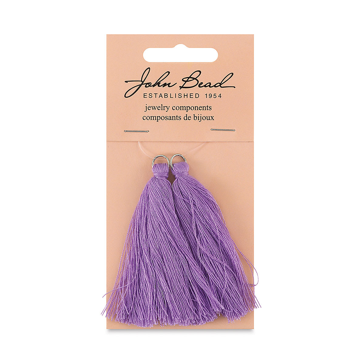 John Bead Cotton Tassels - Purple, Pkg of 2, 2-1/4" L