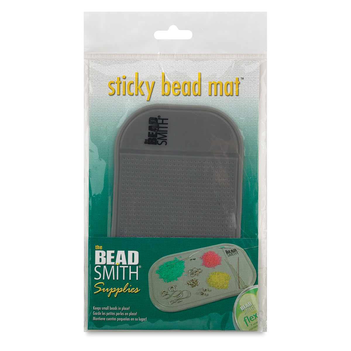 Beadsmith Sticky Bead Mat - Front of package of Small Gray Mat
